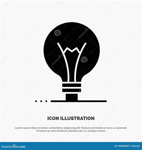 Idea Innovation Invention Light Bulb Solid Glyph Icon Vector Stock