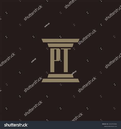 Pt Monogram Initial Logo Lawfirm Pillar Stock Vector Royalty Free