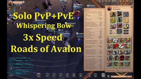 Solo PvE PvP With Whispering Bow 3x Speed Roads Of Avalon Albion