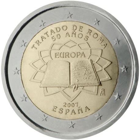 ESPAÑA 2 EUROS 2007 TRATADO DE ROMA 50 ANIVERSARIO SC BIMETALICA MONEDA