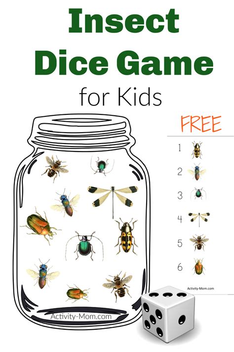 Insect Dice Game Free Printable The Activity Mom