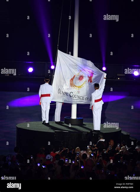 Jakarta Indonesia 2nd Sep 2018 The Flag Of The Olympic Council Of