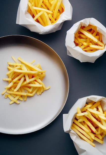 Papas Fritas Doradas Crujientes Foto Premium