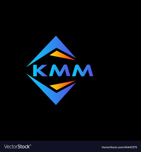 Kmm abstract technology logo design on black Vector Image