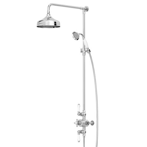 Traditional Chrome Thermostatic Mixer Shower Crosshead Valve Round