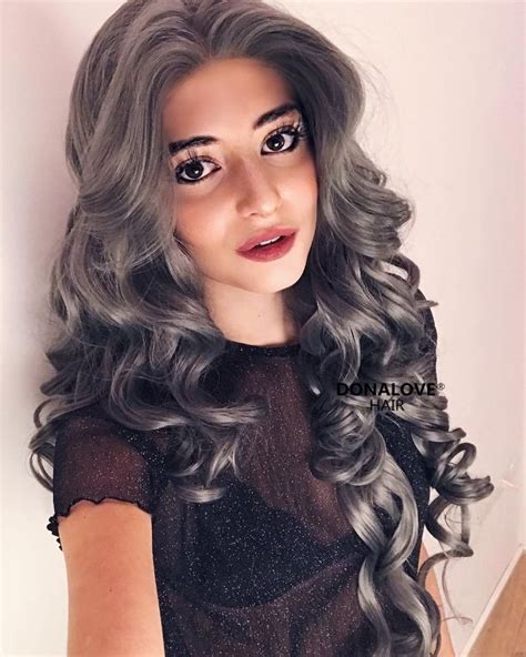 Dark Gray Long Wavy Synthetic Wig 339 Dark