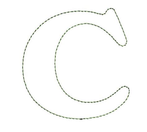 C Outline Machine Embroidery Design, Quilting Embroidery, Triple Run, 6 ...