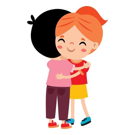 Cartoon Illustration Of Kids Hugging 37739361 Vector Art at Vecteezy