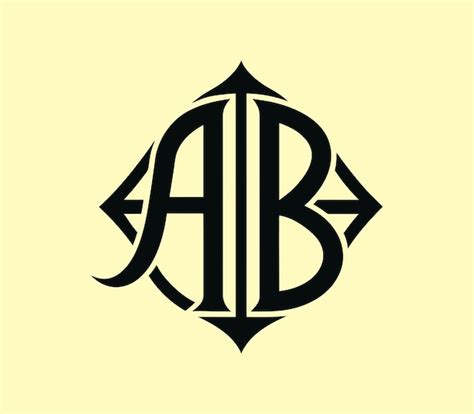 Ab Modern Monogram Premium Ai Generated Vector