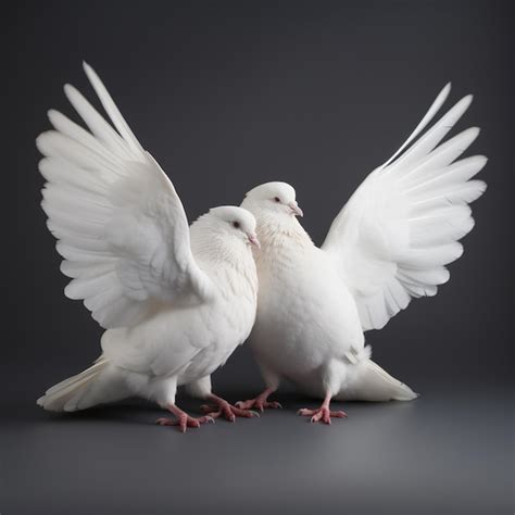 Premium Photo White Pigeons Set