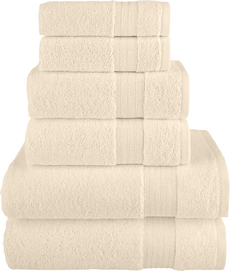 Cotton 6-Piece Towel Set, Includes 2 Washcloths, 2 Hand Towels and 2 ...