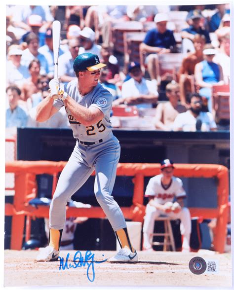 Mark McGwire Signed Athletics 8x10 Photo Beckett Pristine Auction