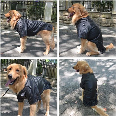 Lovelonglong Chaqueta de cuero fresca para perros abrigos cálidos para