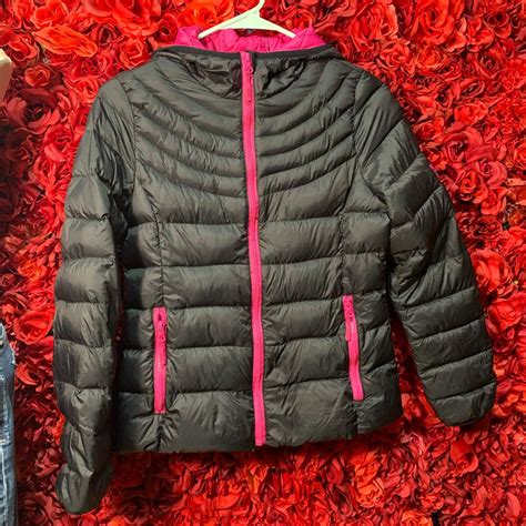 32 Degrees Womens Black And Pink Jacket Depop