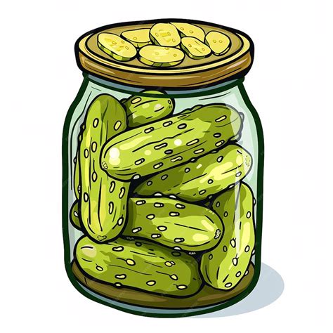 pickle jar full  pickles cartoon style vector design premium ai