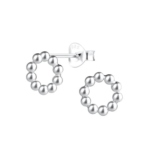 Silver Jd Sterling Silver Ball Ear Studs Jd