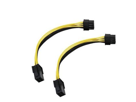 2pcs 6 Pin Feamle To 8 Pin Male Pci Express Power Converter Cable Cpu Video Graphics Card 6pin