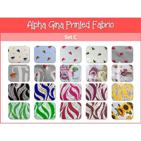 Printed Alpha Geena Gina Pongee Fabric Tela Textile Set C Shopee