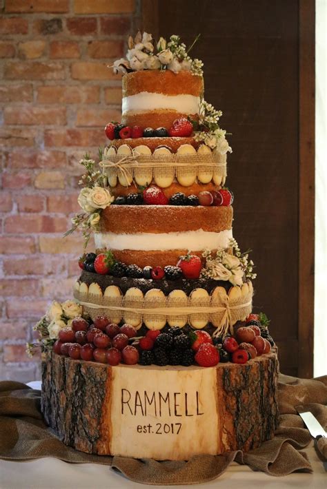 Tier Milano Cookies Fresh Fruit Naked Wedding Cake Rexburg Cakes