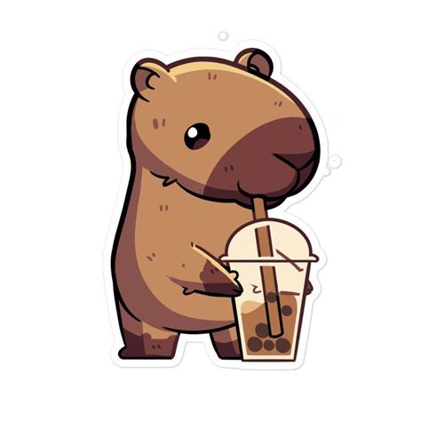 Milk Tea Capybara Decal Waterproof Capybara Sticker Boba Capybara