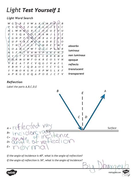 day  reflection worksheet