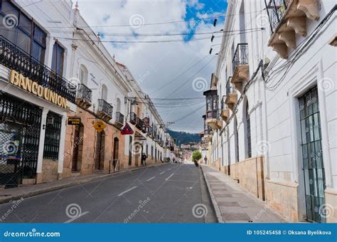 Street In Sucre Capital Of Bolivia Editorial Stock Photo Image Of