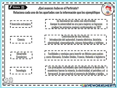 Qu Avances Hubo En El Porfiriato Worksheet