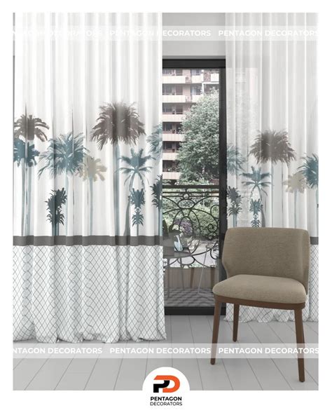 Tree Print White Polyester Printed Curtain At Rs Meter In New Delhi