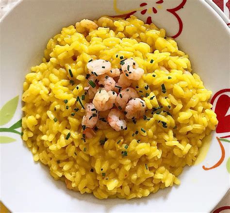 Risotto Allo Zafferano Con Gamberetti E Erba Cipollina Dott Ssa