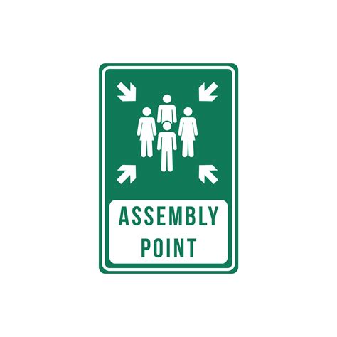 Emergency Evacuation Assembly Point Sign Gathering Point Sign Board Symbol 17720994 Vector Art