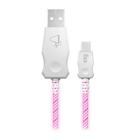 Cabo Usb Tipo C Elg M Led Pink Ledc Pk Pichau