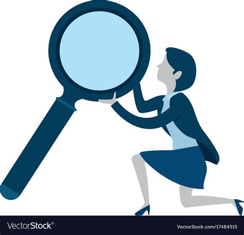 Businesswoman With Magnifying Glass Avatar Vector Image