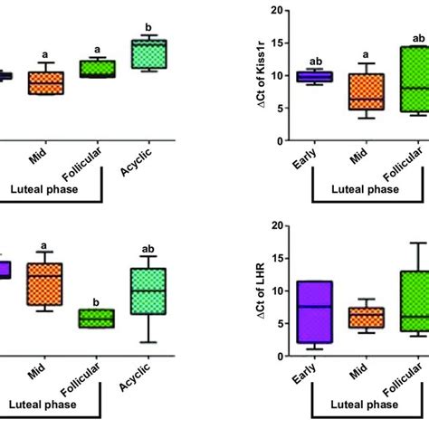 Differential Expression Of Kiss1 Kiss1r And Gonadotropin Receptors In