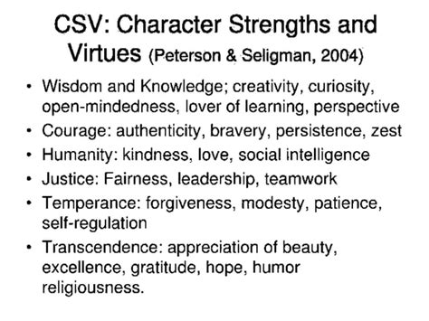 Character Strength And Virtues Ppt