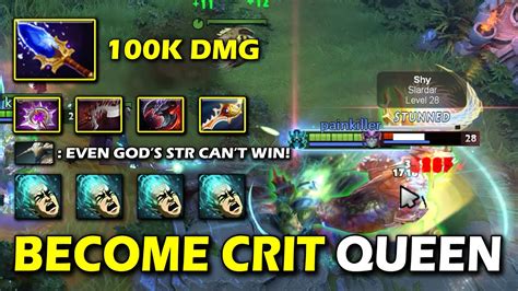 WTF 100K DMG CRIT QUEEN Phantom Assassin Aghs Scepter Divine Rapier