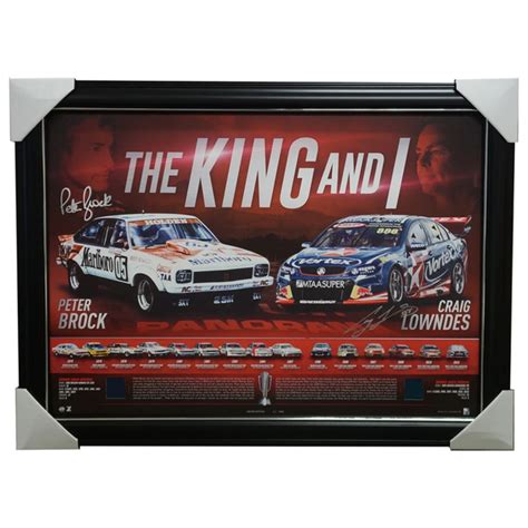 Peter Brock The King And I Signed Craig Lowndes V8 Racing Tribute Frame