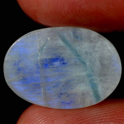 15 75 Carats 100 Naturel Bleu Arc En Ciel Pierre De Lune Ovale