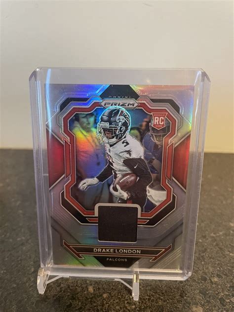 Drake London 2022 Prizm Football Patch Silver Prizm Rookie PJ DL ATL