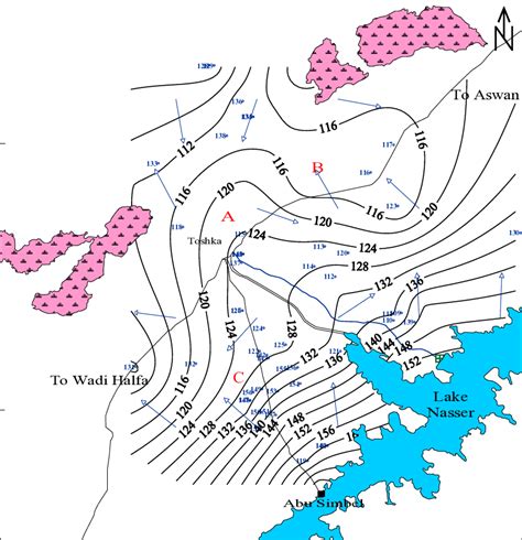 Water table contour map and flow directions (November, 2008 ...