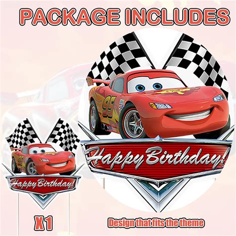 Disney Cars Cake Topper Lightning Mcqueen Cake Centerpiece 55 Off