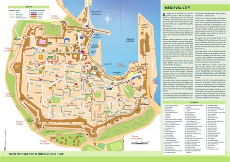 Top Tourist Attraction and Places Map of Rhodes Old Town Greece