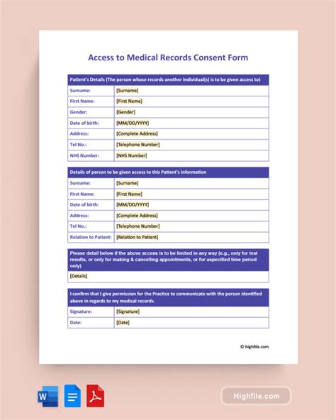 Free Consent Form Templates Highfile