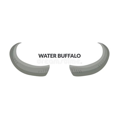 Horn Water Buffalo Vector Icon.Cartoon Vector Icon Isolated on White ...