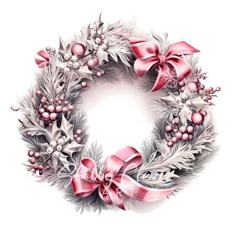 Pink and Silver Christmas Wreath