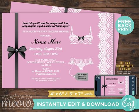 Pin On Lingerie Shower Invitations