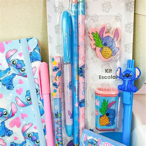 Kit Presente Stitch Premium Maria Divertida Papelaria Fofa E Divertida