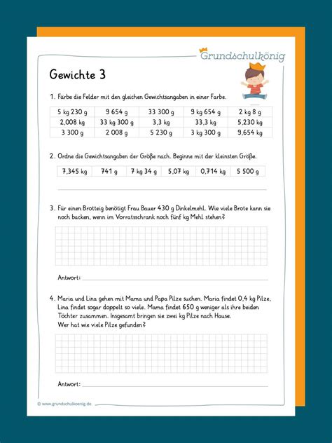Gewicht Maßeinheiten Tabelle Zum Ausdrucken Pdf Mathematik