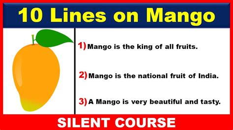 10 Lines On Mango In English 10 Lines On National Fruit Mango In