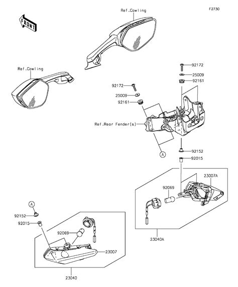 CLIGNOTANTS POUR NINJA ZX 10R ZX1000JFF NOIR 2015 Esprit KAWASAKI