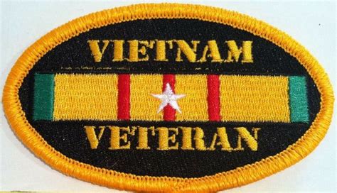 Vietnam Veteran Emblem Embroidered Patch With Velcro® Brand Fastener